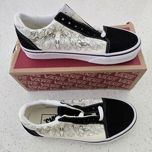 VANS Unisex Old Skool Raven Skull Shoe Size Men 4,women 5.5